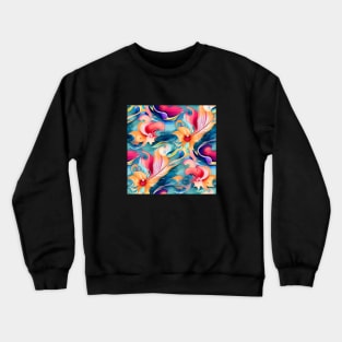 Fun Floral Abstract Pattern Crewneck Sweatshirt